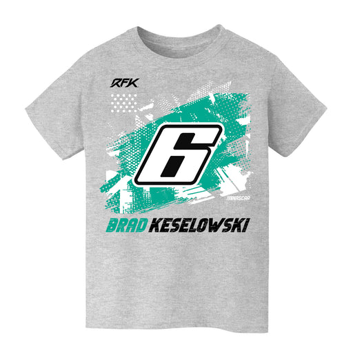 Brad Keselowski NASCAR Abstract Check Halftones Cotton T-Shirt - Grey