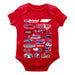 NASCAR Bristol Cotton Short Sleeve Bodysuit Impressions Artwork Red