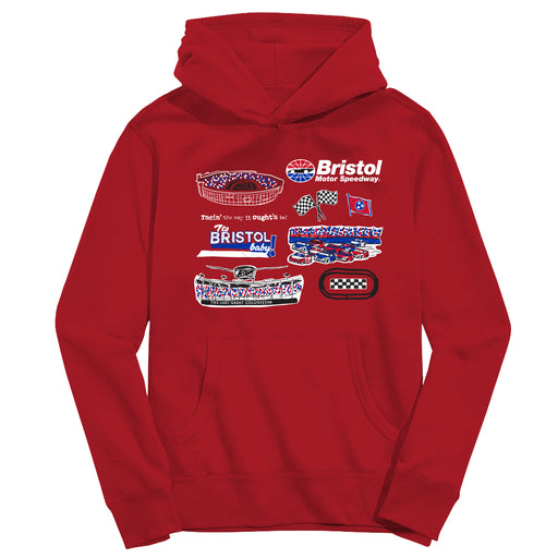 NASCAR Bristol Youth Pullover Cotton Hoodie Red