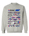 NASCAR Bristol Womens Cotton Crewneck Pullover Sweatshirt Gray