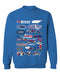 NASCAR Bristol Womens Cotton Crewneck Pullover Sweatshirt Royal