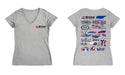 NASCAR Bristol Women's V-neck Fitted Cotton T-Shirt Gray - Vive La Fête - Online Apparel Store