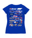 NASCAR Bristol Women's V-neck Fitted Cotton T-Shirt Royal - Vive La Fête - Online Apparel Store