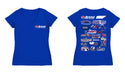 NASCAR Bristol Women's V-neck Fitted Cotton T-Shirt Royal - Vive La Fête - Online Apparel Store