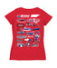 NASCAR Bristol Women's V-neck Fitted Cotton T-Shirt Red - Vive La Fête - Online Apparel Store