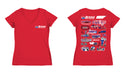 NASCAR Bristol Women's V-neck Fitted Cotton T-Shirt Red - Vive La Fête - Online Apparel Store