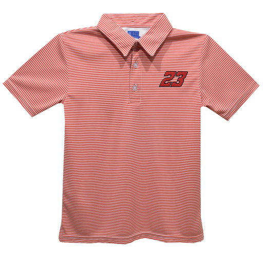 Bubba Wallace Vive La Fete Pencil Stripe Polo - Red
