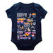 Carolina Ascent Cotton Short Sleeve Bodysuit Navy Impressions Artwork