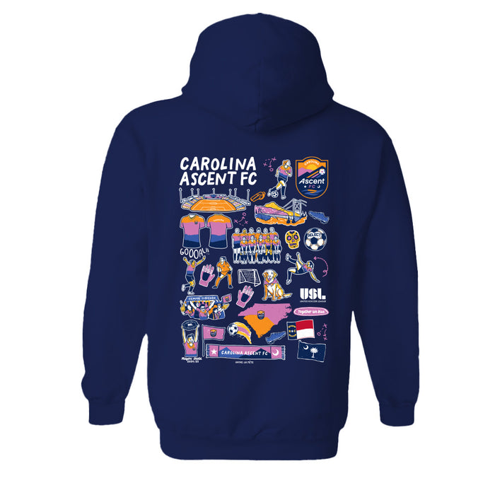 Carolina Ascent Women's Navy Pullover Cotton Hoodie - Vive La Fête - Online Apparel Store