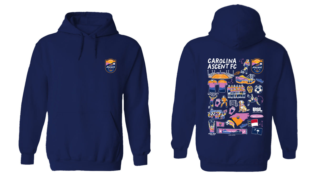 Carolina Ascent Women's Navy Pullover Cotton Hoodie - Vive La Fête - Online Apparel Store