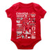 Canadá Soccer Cotton Short Sleeve Bodysuit Red Impressions Artwork