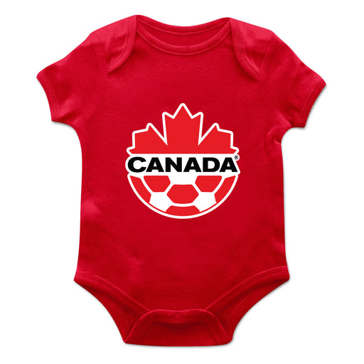 Canadá Soccer Cotton Short Sleeve Bodysuit Red