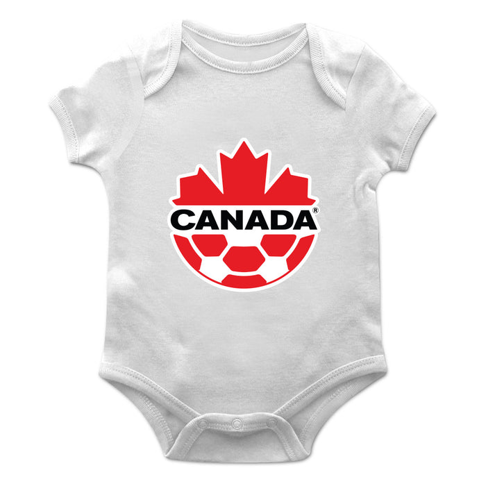 Canadá Soccer Cotton Short Sleeve Bodysuit White