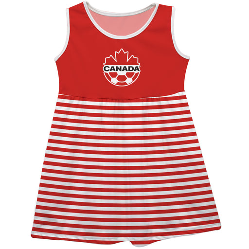 Canadá Soccer Flag Stripes Red Sleeveless Tank Dress