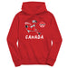Canadá Soccer Youth Red Pullover Cotton Hoodie