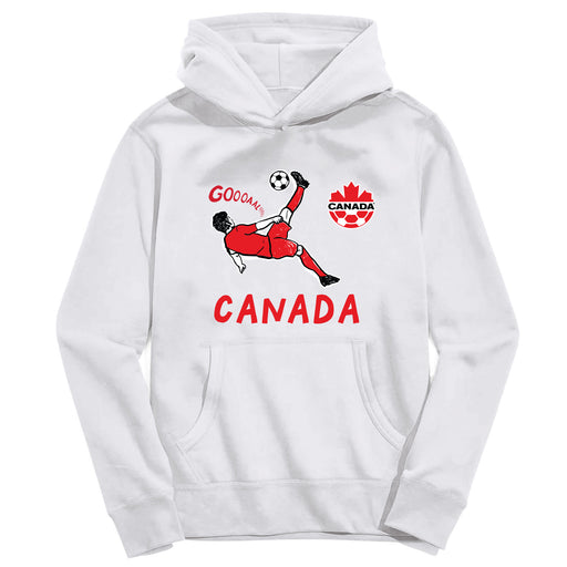 Canadá Soccer Youth White Pullover Cotton Hoodie