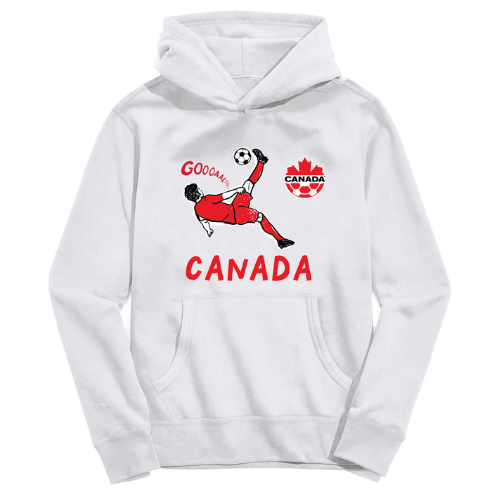 Canadá Soccer Youth White Pullover Cotton Hoodie