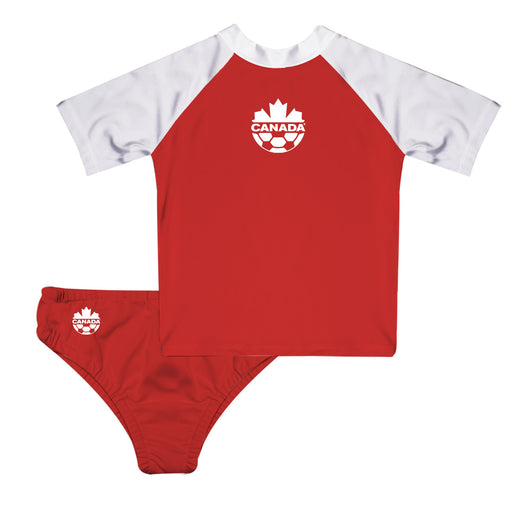 Canadá Soccer Long Sleeve Bikini Set Red