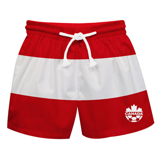 Canadá Soccer Flag Stripes Red and White Swimtrunks
