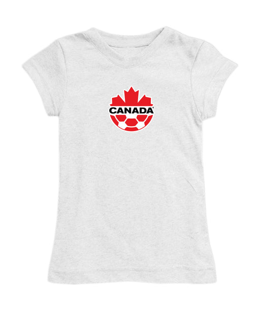Canadá Soccer Girl´s Fitted Cotton T-shirt White