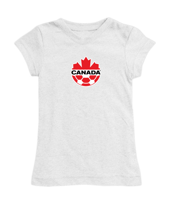 Canadá Soccer Girl´s Fitted Cotton T-shirt White