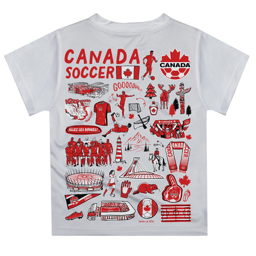 Canadá Soccer Impressions Artwork Boys White Short Sleeve Tee - Vive La Fête - Online Apparel Store