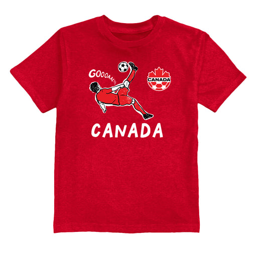 Canadá Soccer Impressions Artwork Red Youth Cotton T-Shirt