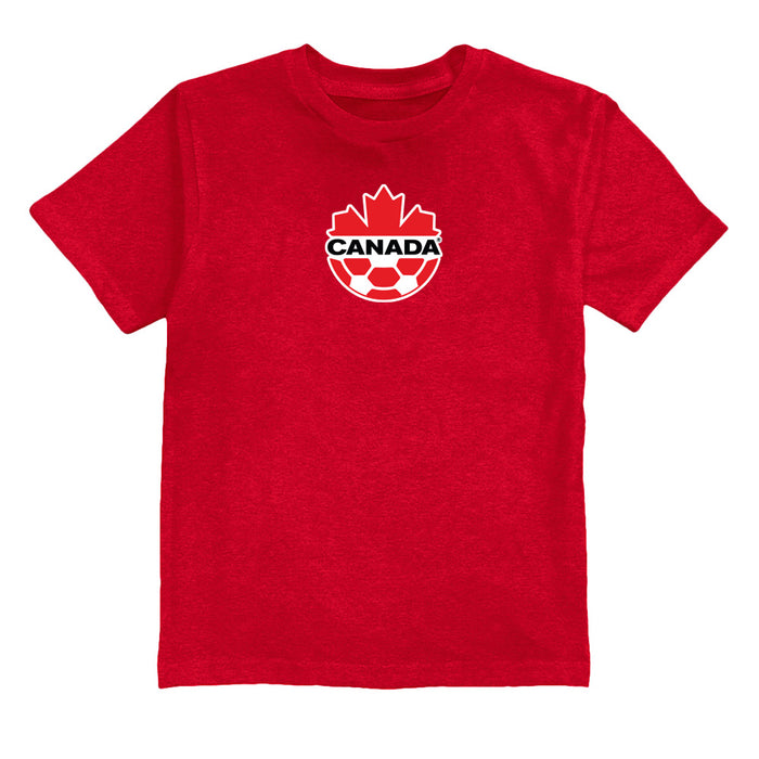 Canadá Soccer Red Youth Cotton T-Shirt