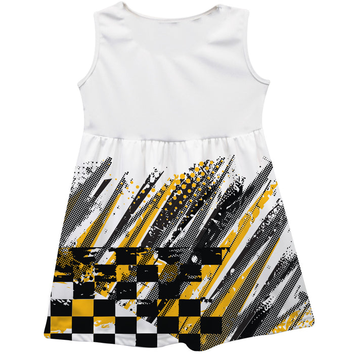 Christopher Bell Vive La Fete NASCAR Abstract Check Halftones Tank Dress - White