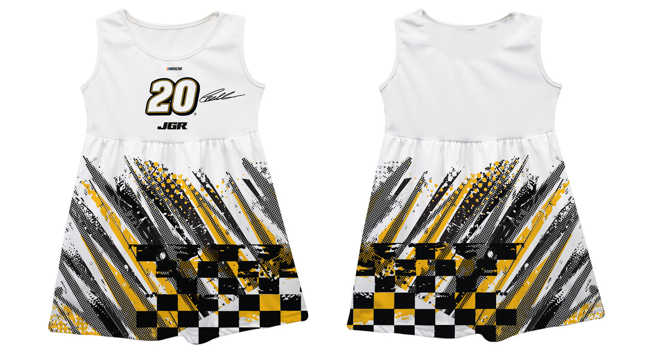 Christopher Bell Vive La Fete NASCAR Abstract Check Halftones Tank Dress - White