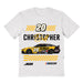 Christopher Bell Vive La Fete NASCAR Flag Racing Car T-Shirt  - White