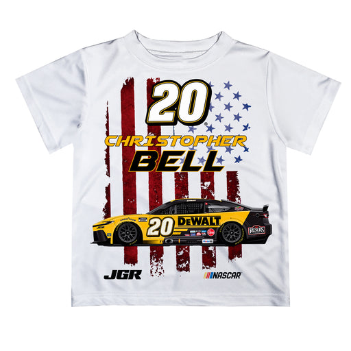 Christopher Bell Vive La Fete NASCAR Flag Racing Car T-Shirt  - White