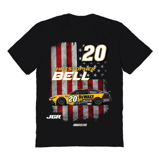 Christopher Bell NASCAR American Flag Cotton T-Shirt - Black