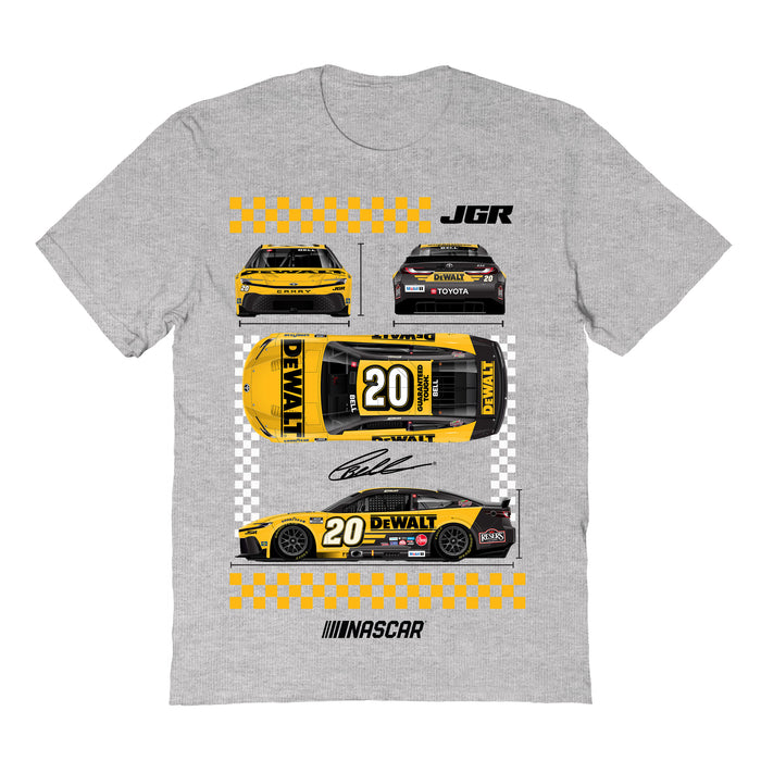 Christopher Bell NASCAR Car View Cotton T-Shirt - Grey