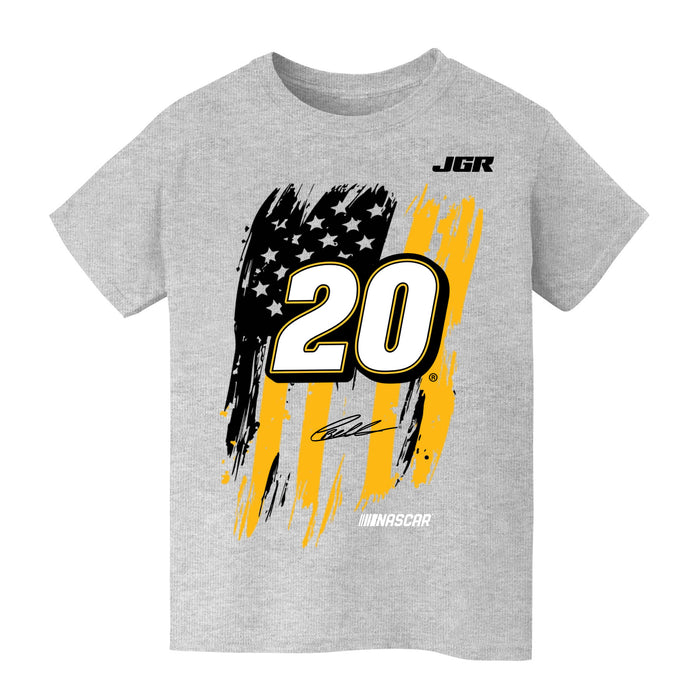 Christopher Bell NASCAR American Flag Cotton T-Shirt - Grey
