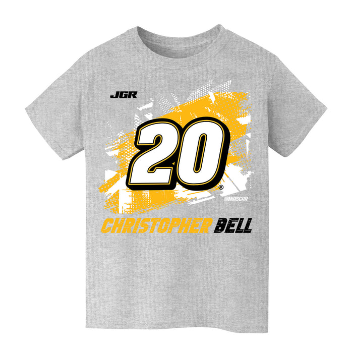 Christopher Bell NASCAR Abstract Check Halftones Cotton T-Shirt - Grey