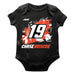 Chase Briscoe Cotton Short Sleeve Bodysuit Black