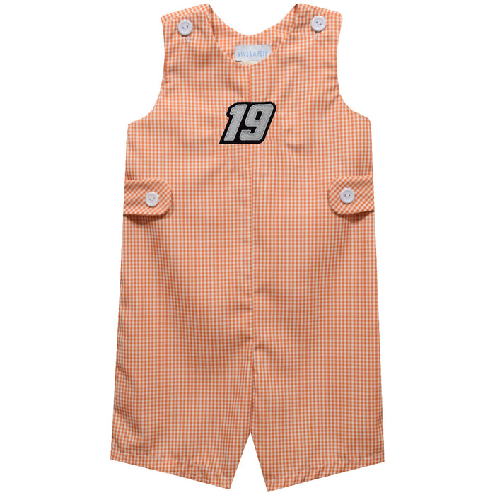 Chase Briscoe Vive La Fete Gingham Jon Jon Romper - Orange