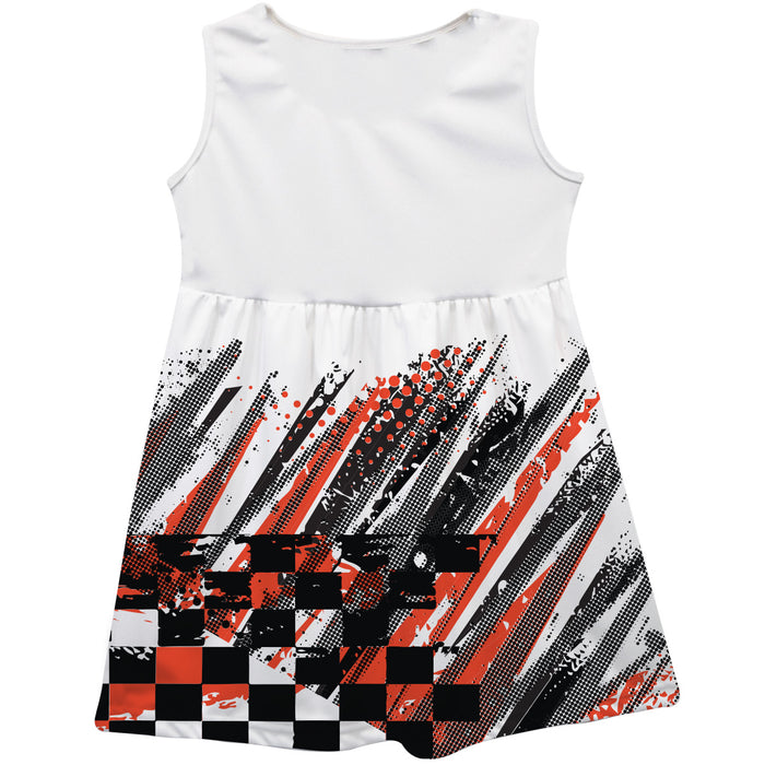 Chase Briscoe Vive La Fete NASCAR Abstract Check Halftones Tank Dress - White