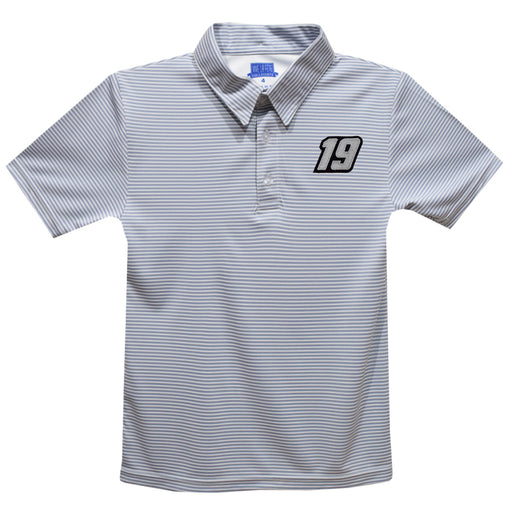 Chase Briscoe Vive La Fete Pencil Stripe Polo - Gray