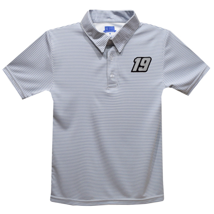 Chase Briscoe Vive La Fete Pencil Stripe Polo - Gray