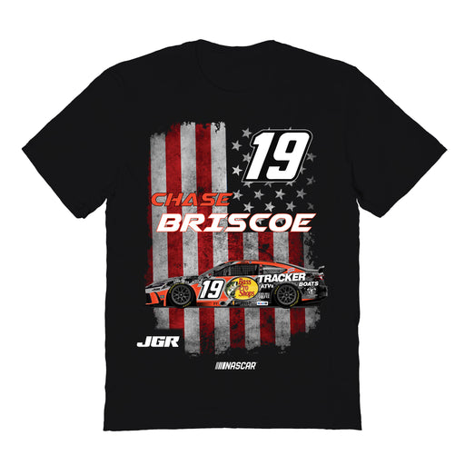 Chase Briscoe NASCAR American Flag Cotton T-Shirt - Black