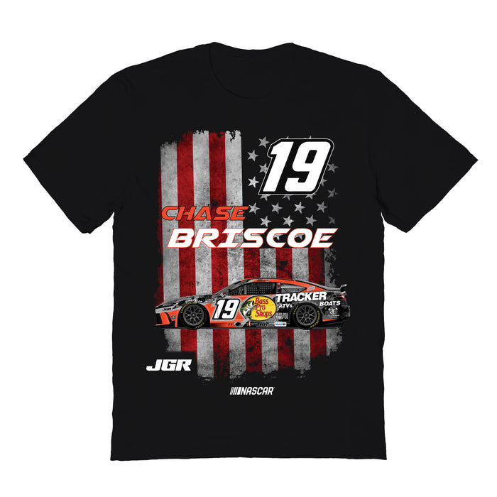 Chase Briscoe NASCAR American Flag Cotton T-Shirt - Black