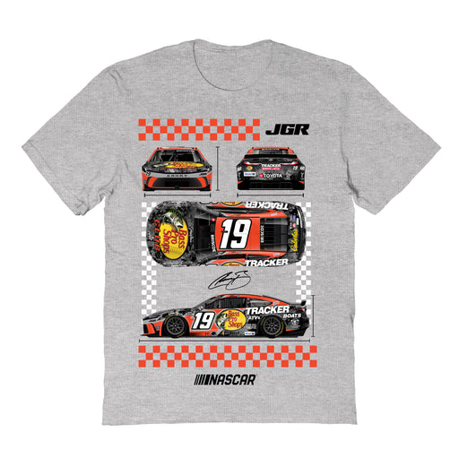 Chase Briscoe NASCAR Car View Cotton T-Shirt - Grey