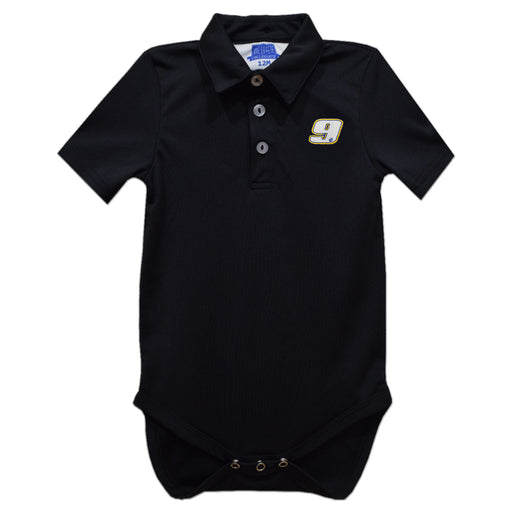 Chase Elliott Vive La Fete Vive La Fete Solid Polo Bodysuit - Black