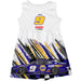 Chase Elliott Nascar Abstract Check Halftones Tank Dress - White