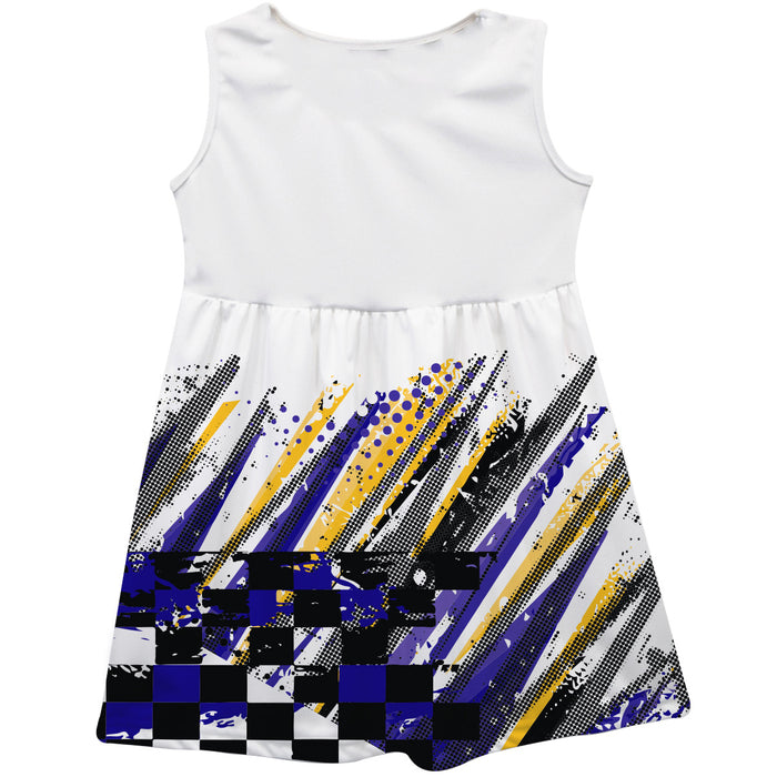Chase Elliott Nascar Abstract Check Halftones Tank Dress - White - Vive La Fête - Online Apparel Store