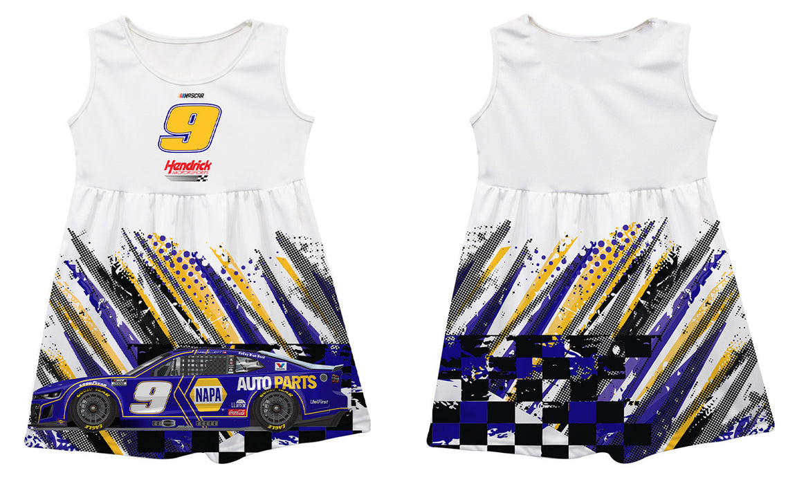 Chase Elliott Nascar Abstract Check Halftones Tank Dress - White - Vive La Fête - Online Apparel Store