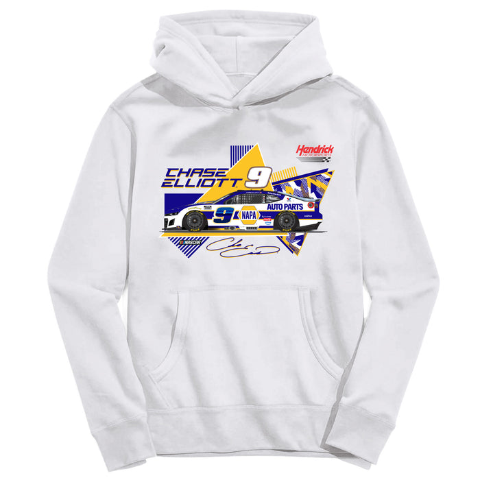 Chase Elliott NASCAR Pullover Hoodie - White