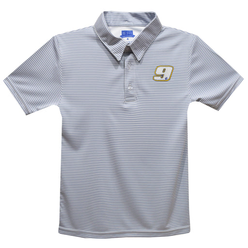 Chase Elliott Vive La Fete Pencil Stripe Polo - Gray